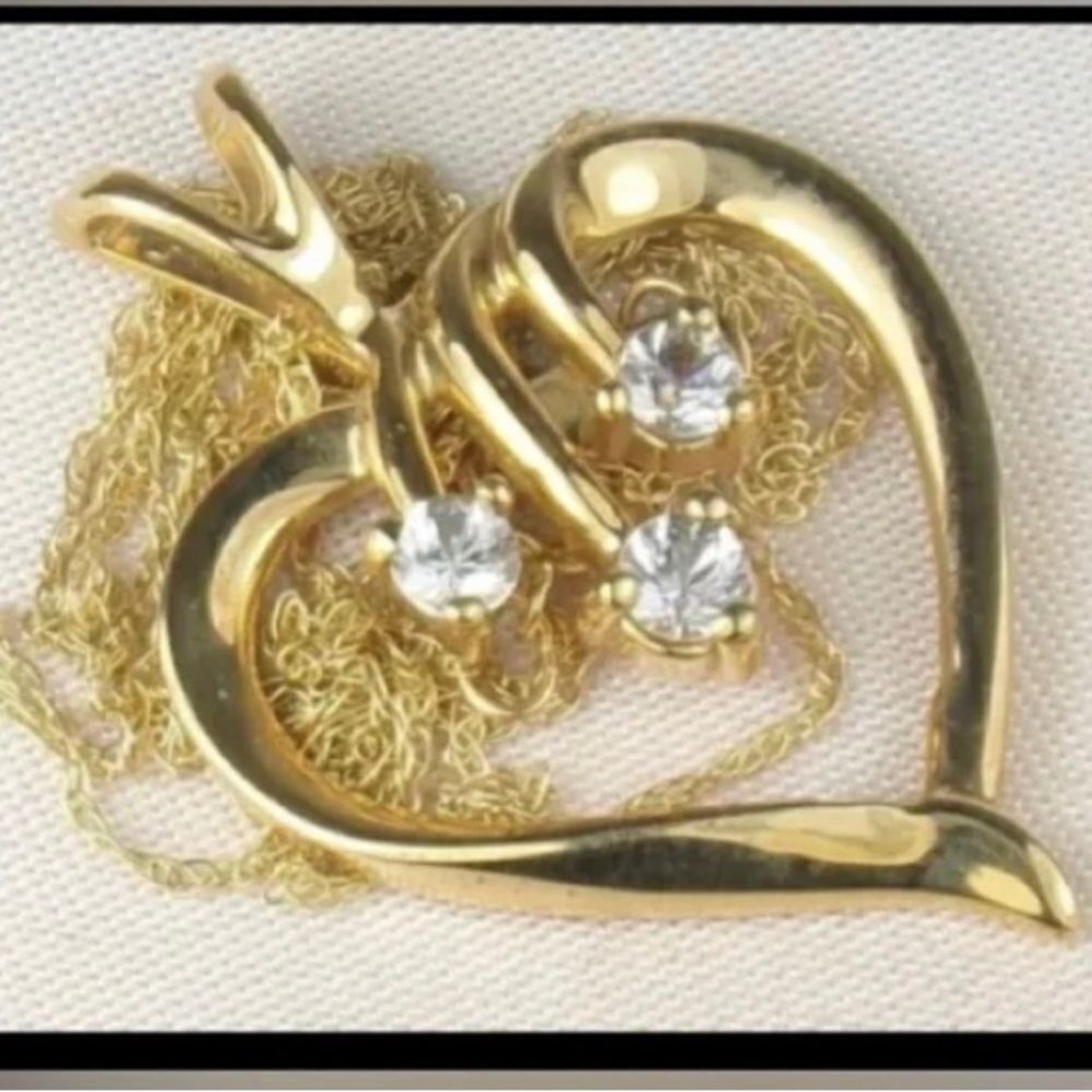 💖 Alwand Vahan 10k Gold 3 Diamond .18 tcw Heart Fine Pendant Necklace 18.5"💖